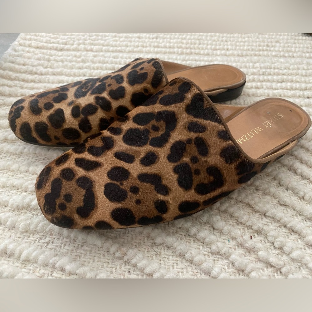 Stuart Weitzman leopard mules size 38
